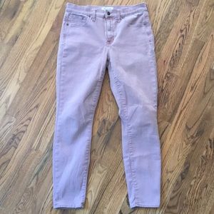 Madewell 9” high riser skinny skinny crop in mauve